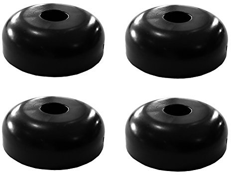 Dekati Möbelgleiter (4 STK.) Möbel-Fuss für Kommode Sofa Sitz-Bank Schrank – Kunststoff Schwarz rund 45mm Durchmesser 5mm Lochdurchmesser 16 mm Hoch