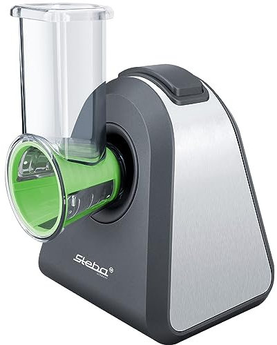 Steba Macinatore per salate, grattugia Multi MG 150, 5 Tamburi per grattugiare, grattugiare Finemente, Taglio fine, Taglio Ondulato, Inserto per Tamburo per Patatine Fritte, con Sorbetto per