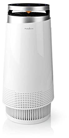 NEDIS Purificatore d'Aria Purificatore d'Aria - 20 m2-35 Watt - Filtro HEPA - rimuove pollini e Acari della Polvere - Contro Le allergie - con ionizzatore Nero/Bianco 1.80 m