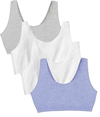 Fruit of the Loom Reggiseno Sportivo da Donna, Stile Cotone, 1 Pollice (Confezione da 4), Grigio con Nero/Bianco/Nero, 40