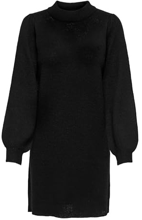 ONLY Jdyrue L/S High Neck Dress Knt Noos Vestito, Nero, XXS Donna