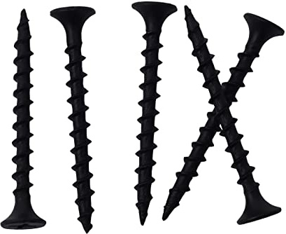 JEGONFRI 160pcs #6 × 1-1/2 inch High Hardness Drywall Screws, Black, Coarse Thread, Phillips Drive, Bugle Head, Black Wood Screws, Wood and More (1-1/2 in, 160)