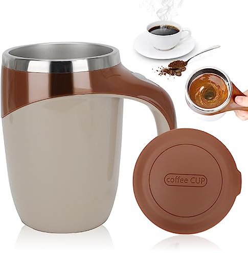 Selbstrührende Tasse,Magic Mug Selbstrührender Becher Self Stirring Mug Milk Coffee Cup，Edelstahl，Kakao Tasse Smart Cup Für Kaffee, Tee, Heiße Schokolade, Milch, Kakao, Protein
