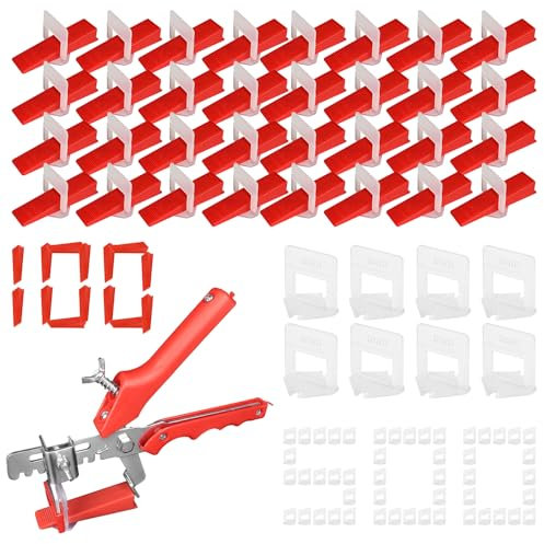 601 Piezas Niveladores de Azulejos Cuñas Niveladoras Suelo Distanziatori per Piastrelle Cunei per Piastrelle Insertos para Azulejos 1mm con Pinza de Ajuste de Baldosas para Azulejos y Baldosas