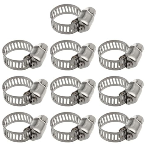 VAEIORP 10 pcs Colliers de serrage en acier inoxydable pour tuyaux d'engrenage tuyaux de carburant tuyaux de plomberie automobile colliers de serrage flexibles pour piscine