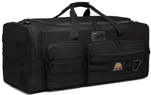 Sac de Sport et d'équipement Nylon 130L Grand Sac de Voyage pour Homme | Pliable avec Compartiment à Chaussures et réfrigéré, Bandoulière, XXL sac de sport pliable pour sauna salle Week-End