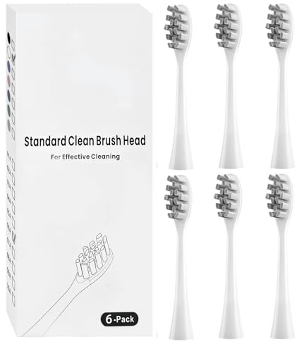 6 testine compatibili con spazzolini elettrici Oclean, spazzole di ricambio adatte per Oclean One, Flow, X Lite, X Pro, X Pro Elite, X Pro Digital, X10, X Ultra, Air2, F1 usm.(bianco)