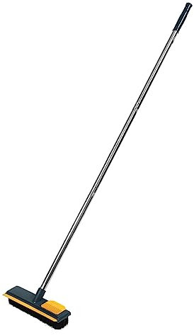 SECFOU Long Handle Floor Scrub Brush for Grout Cleaning 108cm Yellow Tile and Bathroom Scrubber with Stiff Bristles for Hard-to-reach Corners and