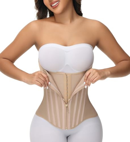 SHAPSHE Waist Trainer for Women Tummy Control Body Shaper Workout Waist Cincher Corset Shapewear Sport Hourglass Band with Zipper