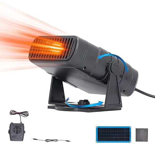 Calefactor Compacto, Termoventilador, Protección Antivuelco y Contra Sobrecalentamiento, Hot Air Heater,Termoventilador Pequeño Área de Cobertura，Camping, Senderismo