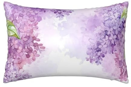 Satin Pillowcase for Hair and Skin Silk Pillow Cases Queen Size Satin Pillow Cover 20x30 Inches Framing Lilac Flowers in Blossom Pillowcases with Zipper Cooling Pillow Cases Gifts for Women Men