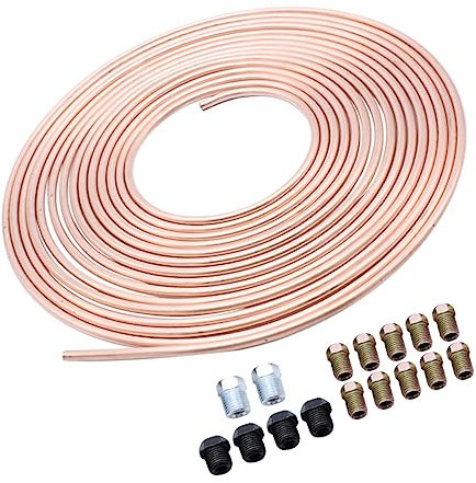 Gatuida 1set Nickel Copper Brake Line Tube Od Coil Kit High Reliability Auto Brake Line Replacement