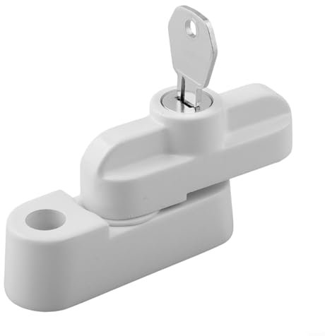 Verrou de fenêtre et de porte en alliage - Protection efficace contre les cambriolages courants (blanc)