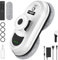 OUOAENR Window Cleaner Robot, 5600Pa Intelligent Window Cleaning Robot, 3 Cleaning Modes, Smart Navigation, Edge Detection, Remote Control and 10 Mops, Electric Glass Cleaner for Indoor and Outdoor