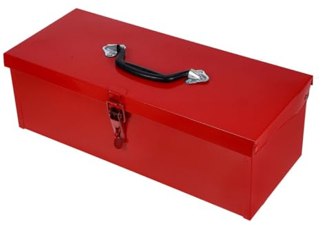 HOMSFOU Boîte à Outils Métal Rouge Construction Robuste Rangement pour Outils à Domicile Et Atelier Design Élégant Et Fonctionnel Boîte De Transport Polyvalente