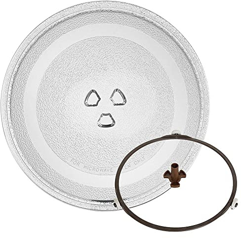 Universal 24,5 cm Mikrowellen-Drehteller aus Glas, Ersatz-Mikrowellen-Abdeckung für optimales Kochen und gleichmäßiges Erhitzen, langlebige Glas-Mikrowellenteller