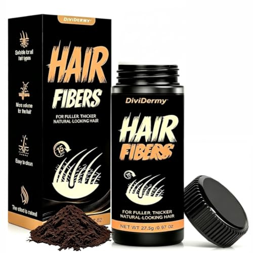 Polvo Voluminizador para el Pelo, Fibras Capilares para Cabello Hombre y Mujer, Póder de Engrosamiento Capilar para Cubrir Entradas y Cabello Fino, Efecto Volumen Inmediato (Marrón oscuro)
