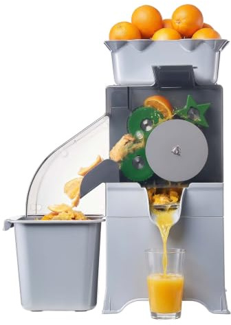VEVOR Commercial Orange Juicer Machine, Slow Masticating Juicer Extractor, 100W Electric Orange Juice Squeezer, Lemon Citrus Pomegranates Extractor, with Peel Collecting Bucket and PC Cover