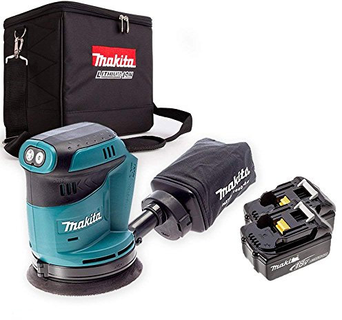 Makita DBO180Z 18V Li-ion Random Orbital Sander + 2 x 5ah Batteries & Cube Bag
