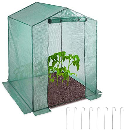 Relaxdays Vert Jardin 200x155x155 cm Serre tomates bâche Housse Porte Enroulable