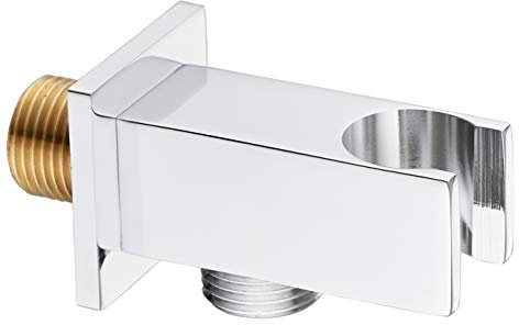 Keenware KSA-005 Salida de Codo de Pared de Ducha con Soporte, Cromado