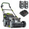 Murray 2 x 18 V (36 V) Lithium-Ion 37 cm Cordless Lawn Mower IQ18WM37, Including 2 x 2.5 Ah Battery and Dual Charger+18V Lithium-Ion Leaf Blower Body IQ18LB, 225 km/h Air Velocity, 5 Years Warranty
