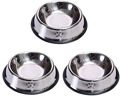 3 Piece Cat Bowl Stainless Steel Anti-slip Non-spill Cat Food Bowl£¬for Cats Puppies Rabbits Small Pets