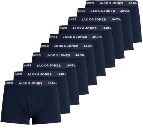 JACK & JONES Herren Jacsolid Trunks 10 Packs Boxershorts, Dunkelblau,M