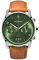 DeTomaso SORPASSO Chronograph Limited Edition Silver Green Herren-Armbanduhr Analog Quarz Leder Armband Braun