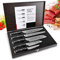 HUIKAILI Knife Set, 5 Pieces Professional Kitchen Set with Wooden Box, Stainless Steel Finish, Includes Chef Knife, Slicing 2 Sankotu Knives and Paring
