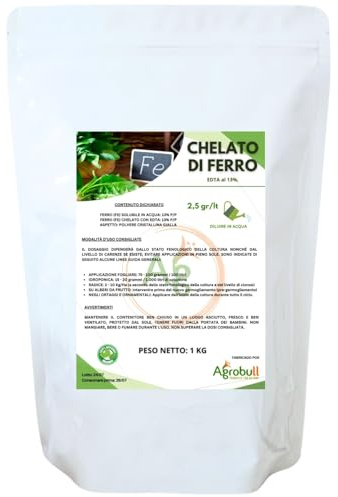 QUELATO DE HIERRO 1 KG | AGROBULL PRODUCTS FOR NATURE | Reverdeciente Anticlorosis. (1 KG)