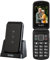 Qubo Flip Seniorenhandy GSM, Seniorenhandy ohne vertrag, 2,8-Zoll-Display, hohe Lautstärke, SOS-Funktion, Dual-SIM-Unterstützung, Schnellwahl, FM-Radio, Taschenlampe, Ladestation, Schwarz.