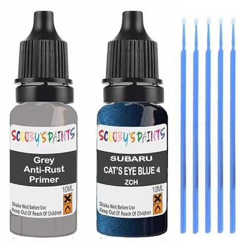 SCOOBYS PAINTS BACK IN THE MIX Touch Up Paint For Subaru Cat'S Eye Blue 4 Zch Scratch Stone Chip Repair With Grey Primer