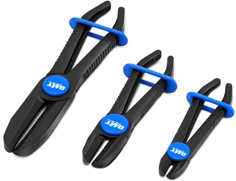 Orion Motor Tech Hose Pinch Off Pliers, 3 Piece Long Reach Hose Clamp Pliers Set for Flexible Hoses Brake Coolant Radiator Vacuum Fuel Lines Maintenance