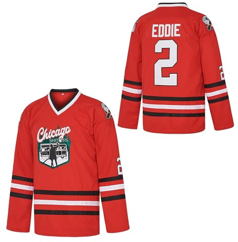 Herren Chicago Shitters Cousin Eddie 2 Christmas Vacation Style Hockey-Trikot, Rot, Rot/Ausflug, einfarbig (Getaway Solids), XL