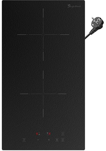 Plaque Induction 2 Feux Encastrable – Verre Mat Anti-Traces, Fonction Boost, 9 Niveaux de Puissance, Minuterie 1-99 Min, Sécurité Enfant, 3500W