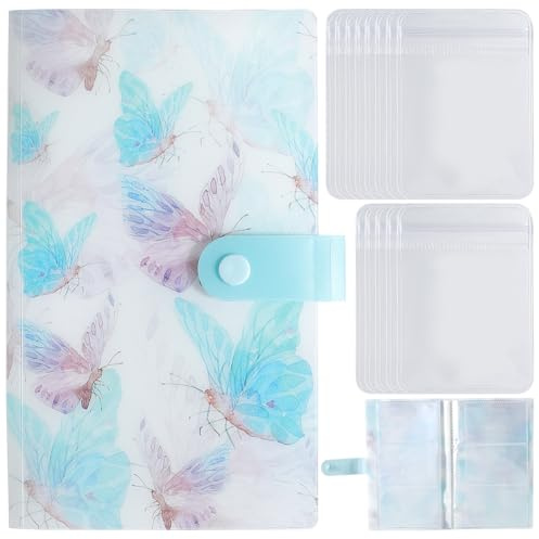 CREATCABIN Libro de Almacenamiento de Joyas, Organizador de Joyas, Estuche Organizador de Joyas de Viaje, 40 página, 120 bolsillos con Bolsas de PVC Transparente para Joyas, Organizador de Pendientes,