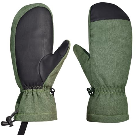SANRLO Ski-Fäustlinge für Damen und Herren, Winterhandschuhe, wasserabweisend, Skihandschuhe, warme Handschuhe, Touchscreen-Handschuhe, Snowboard-Fäustlinge