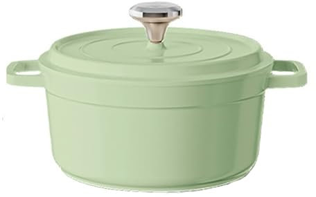Casserole en céramique émaillée en fonte d'aluminium - Passe au four - Poêle antiadhésive - Nettoyage facile - Casserole avec couvercle - Pour tous les types de feux (vert, 2,75 l)