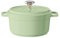 Emaille Aluguss Keramik Topf Backofengeeignet: Antihaftbe Pfanne Einfache Reinigung Brattopf Kitchen Schmortopf mit Deckel für Alle Herdarten (Grün, 2.75L)