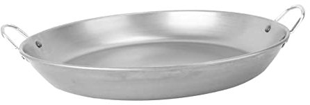 CIYODO 1 Padella Per Barbecue in Ferro Battuto Rotonda Per Barbecue Per Grigliare Le Bistecche 35 Cm Argento Facile Da Usare