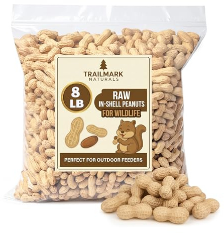 Trailmark Naturals - 8 LB - Raw Peanuts For Squirrels, Raw In Shell Peanuts For Birds and Wildlife- Squirrel Food, Wild Bird Seed - Grown in The USA