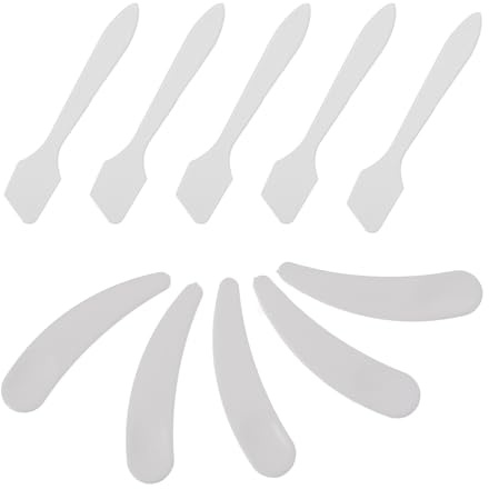 TOYZFRIENDY Lot de 10 Spatules à Maquillage en Pp pour Crème Visage, Applicateur Hygiénique Esthétique, pour Mélanger et Appliquer en Voyage