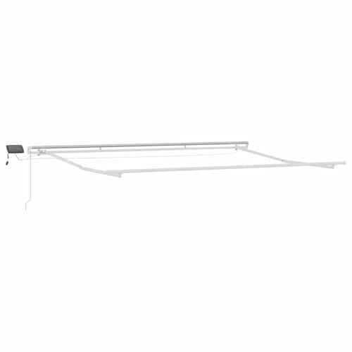 Qnhdfrt Cadre de store avec barres lumineuses LED 500 x 300 cm, cadre de bras articulé en aluminium, store manuel à bras articulé, extensible, blanc, robuste, pour terrasse et jardin
