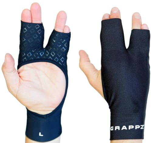 Grappz Finger Support Athletic Compression Gloves – Athletic Buddy Tape & Trigger Finger Splint Alternative – Finger Sleeve & Brace, Arthritis Pain Relief & Joint Stabilizer for All Sports, Unisex M