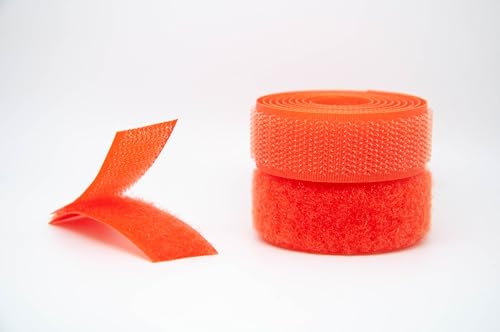 Alfatex® - Nastro adesivo da cucire con velcro, 50 mm, colore: Arancione