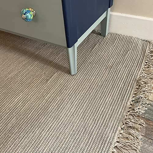 Hellgrauer Teppich aus weicher Baumwolle, handgewebt, GoodWeave-zertifiziert, groß, 120 cm x 180 cm