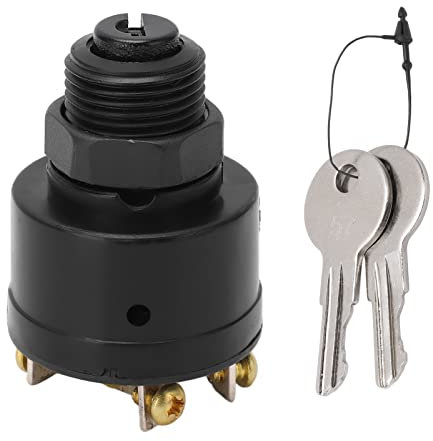 Interruptor de Encendido, Interruptor de Llave de Encendido de 6 Tornillos Y 3 Posiciones 393301 con 2 Llaves para Barcos con Motor Fuera de Borda OMC