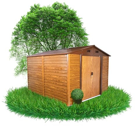Grindi - Gerätehaus Metall Arbor IV - Gartenhütte - Gartenhaus - Geräteschuppen 323x278x215 cm Schiebetür - Garten Schrank - Fahrradgarage - Shelter - Gartengerätehaus - Tiny House