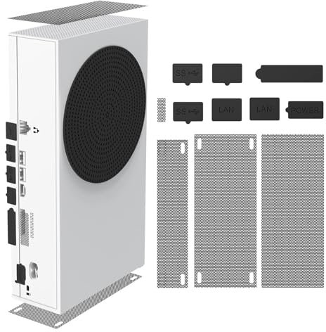 Tappi antipolvere per Xbox Series S, kit di accessori con 8 protezioni antipolvere in silicone serie S e 4 coperture filtro a rete in PVC serie S, copertura antipolvere per Xbox Ser